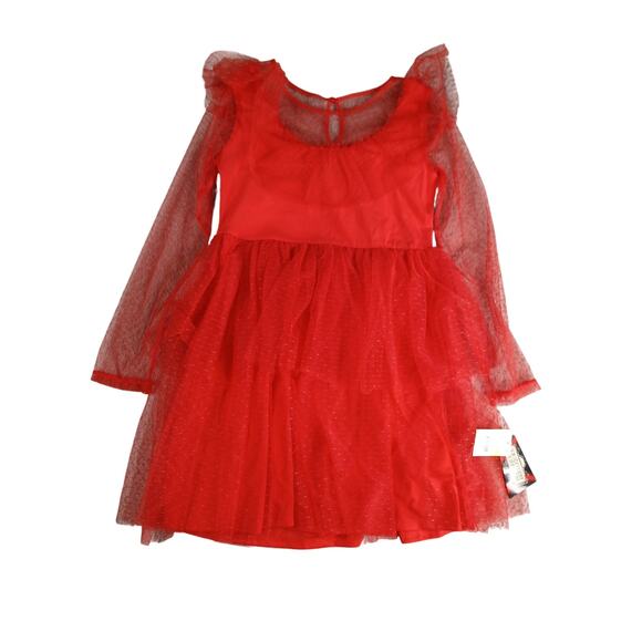 Beetlejuice Costume Girls Large (10/12) Red Lydia Deetz Dress Tier Holiday NWT - Picture 1 of 8